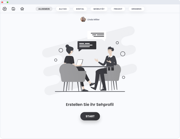 Anpassbares Sehprofil